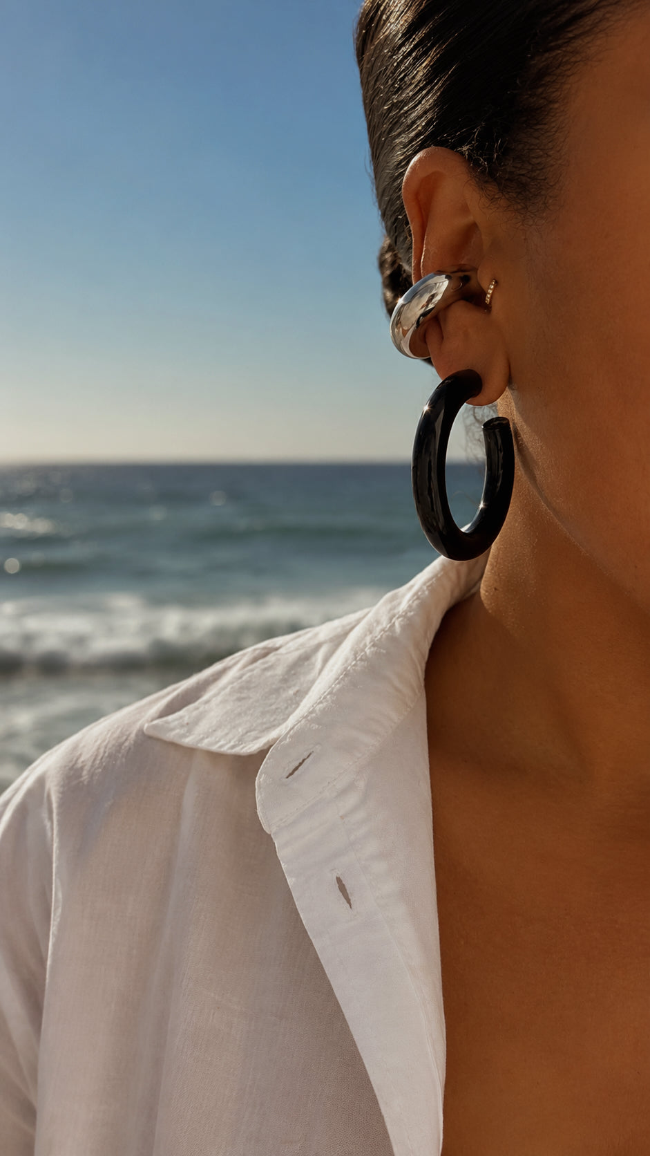 LANI 50MM HOOPS - BLACK