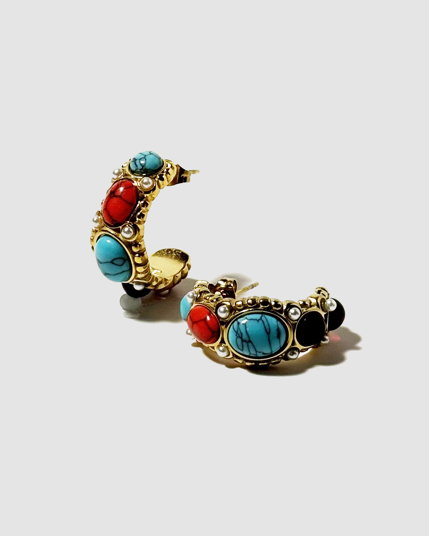 MATTE GEMSTONE EARRINGS