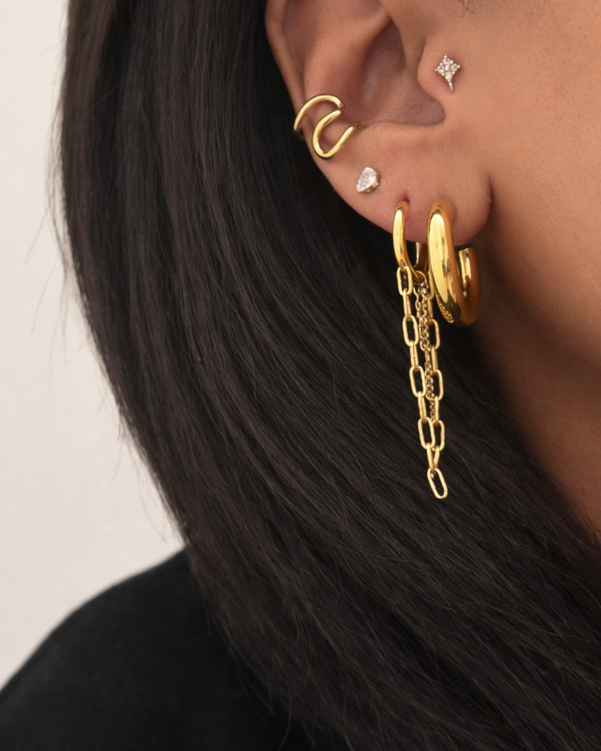 ABSTRACT EAR CUFF SET - GOLD
