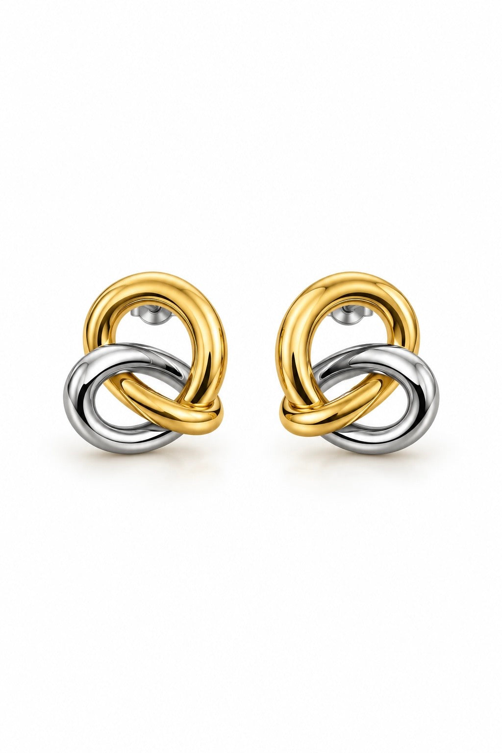 DOUBLE KNOT STUDS - SILVER/GOLD