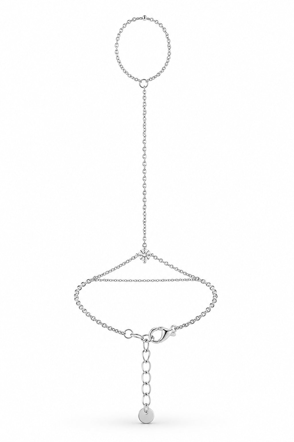 SOLITAIRE HAND CHAIN - SILVER