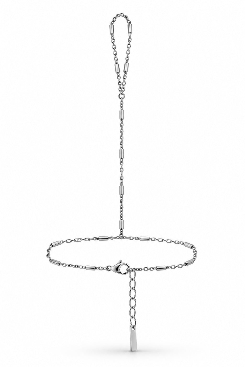 MINIMAL BAR HAND CHAIN - SILVER