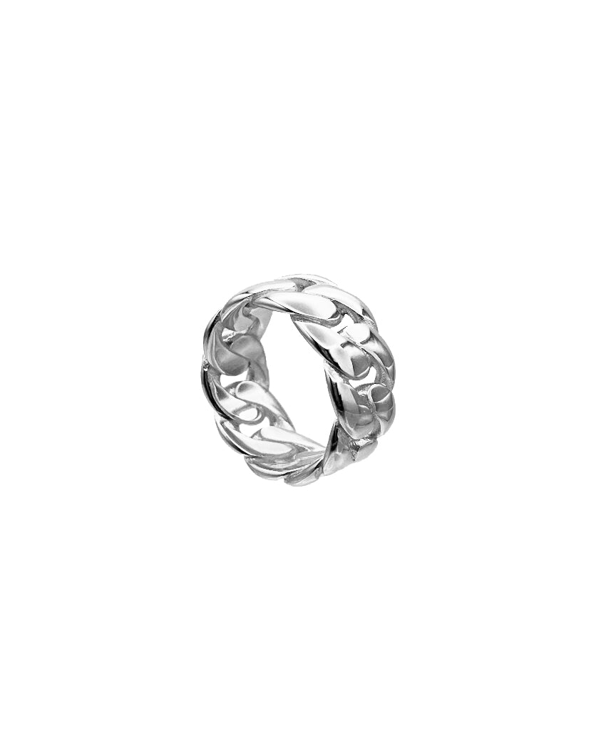 FLAT CUBAN RING - STEEL