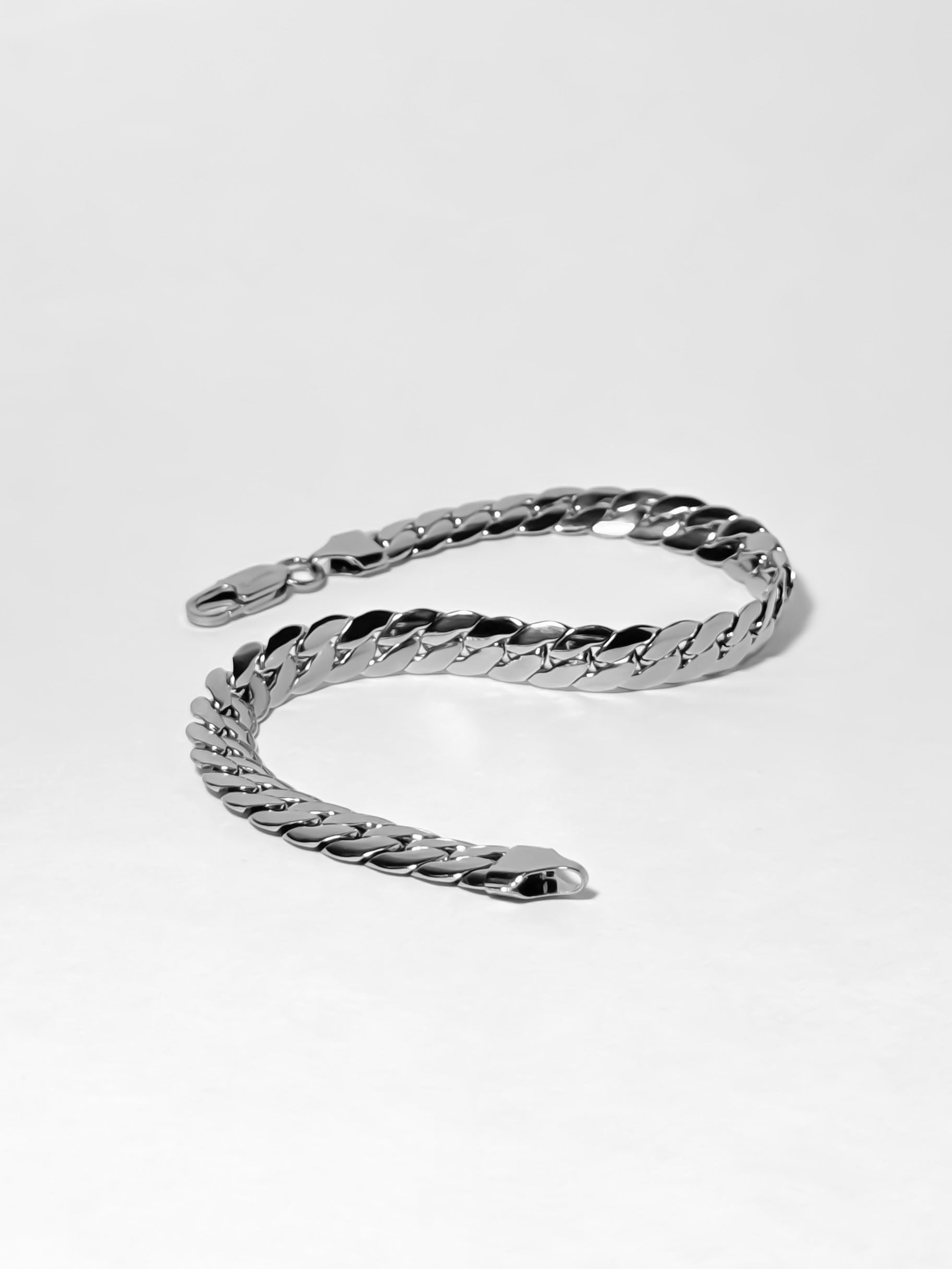 FLAT CUBAN ANKLET - STEEL
