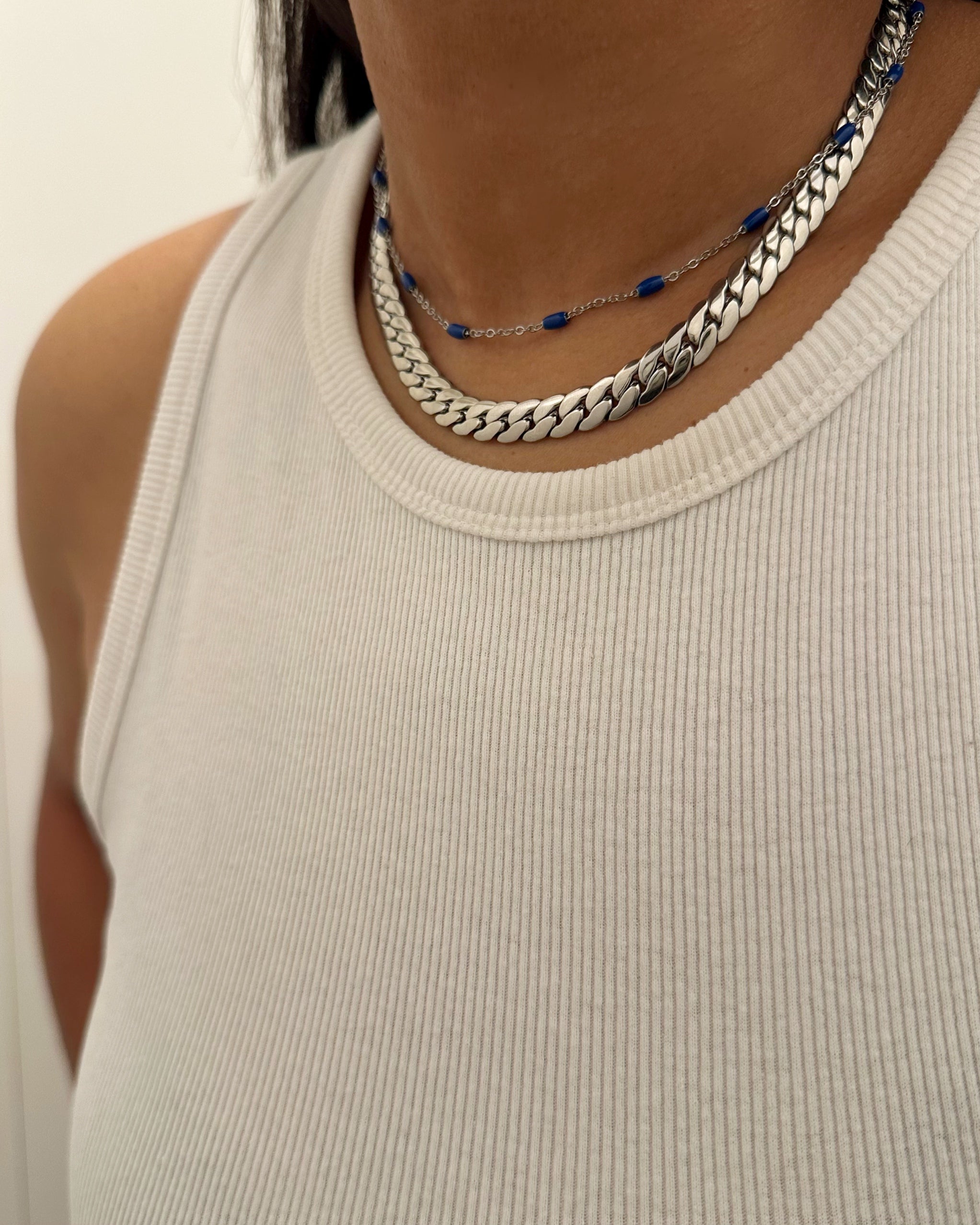 MAYA NECKLACE - STEEL/NAVY