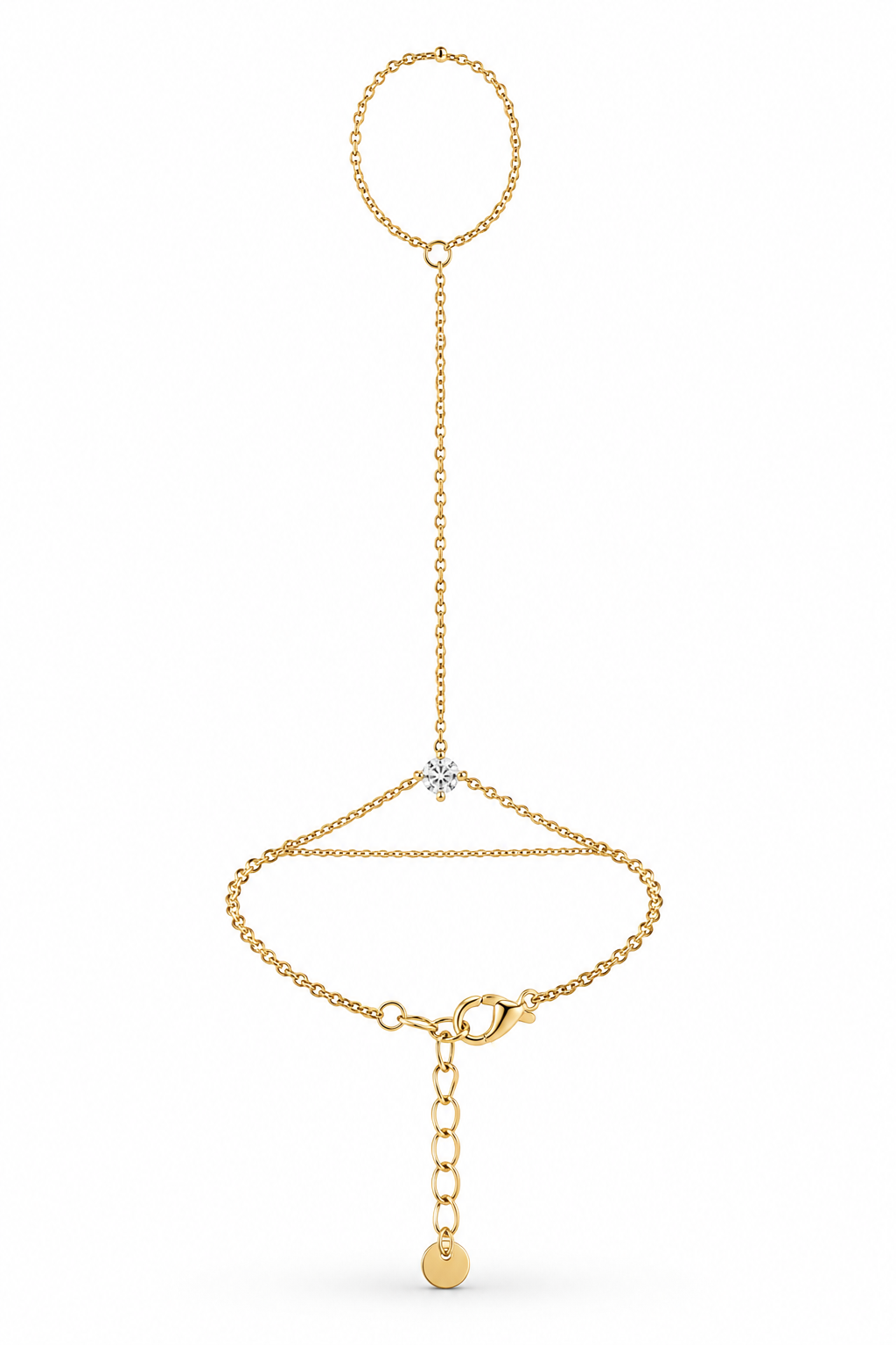 SOLITAIRE HAND CHAIN - GOLD