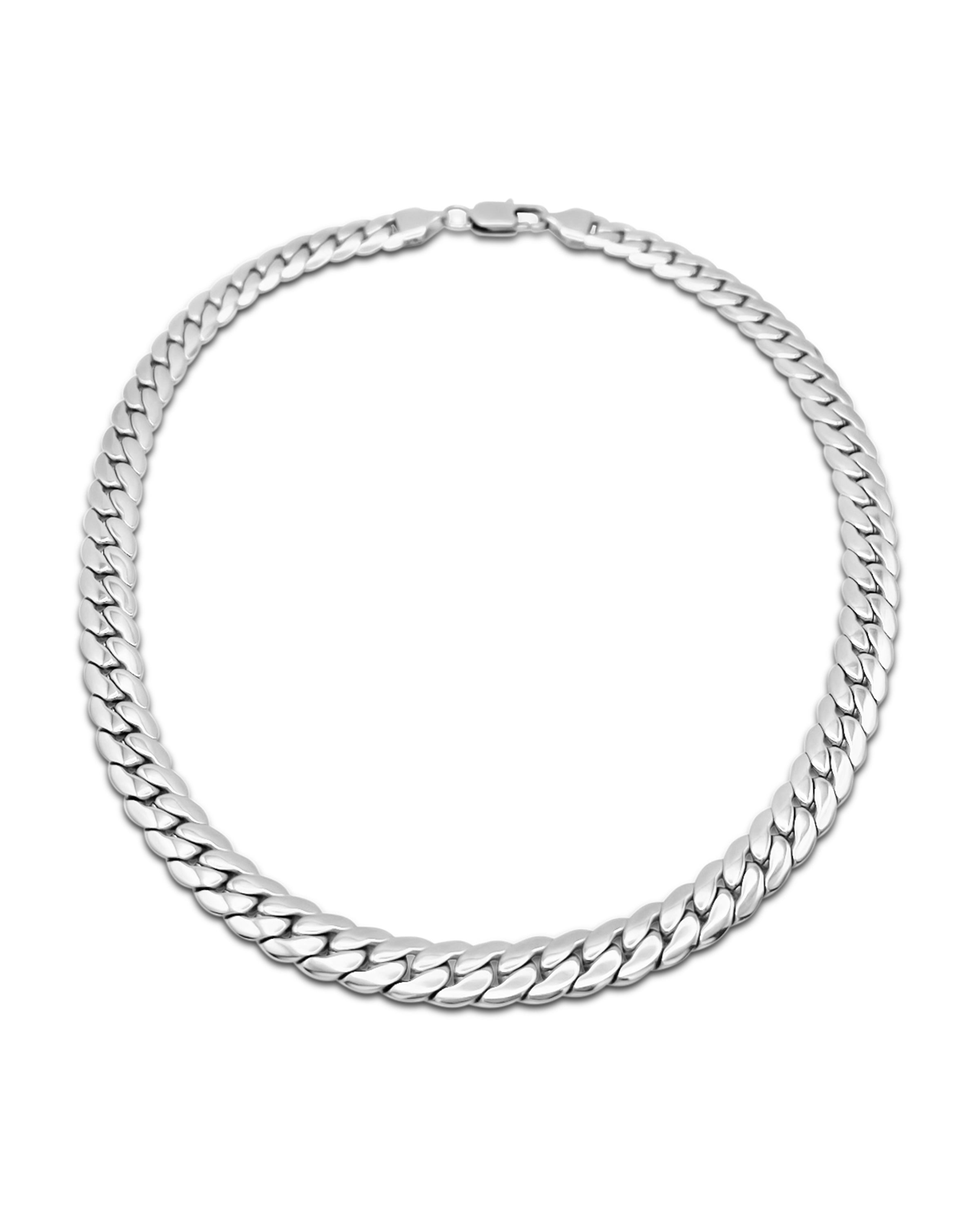 FLAT CUBAN NECKLACE - SILVER