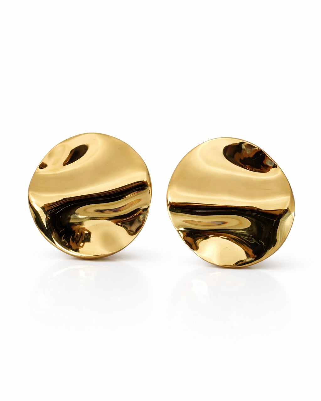 LIQUID DISC EARRINGS - GOLD