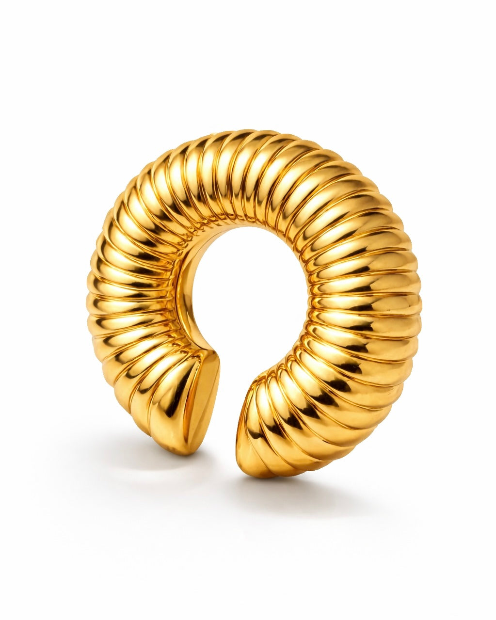 JAI EAR CUFF - FLUTED GOLD