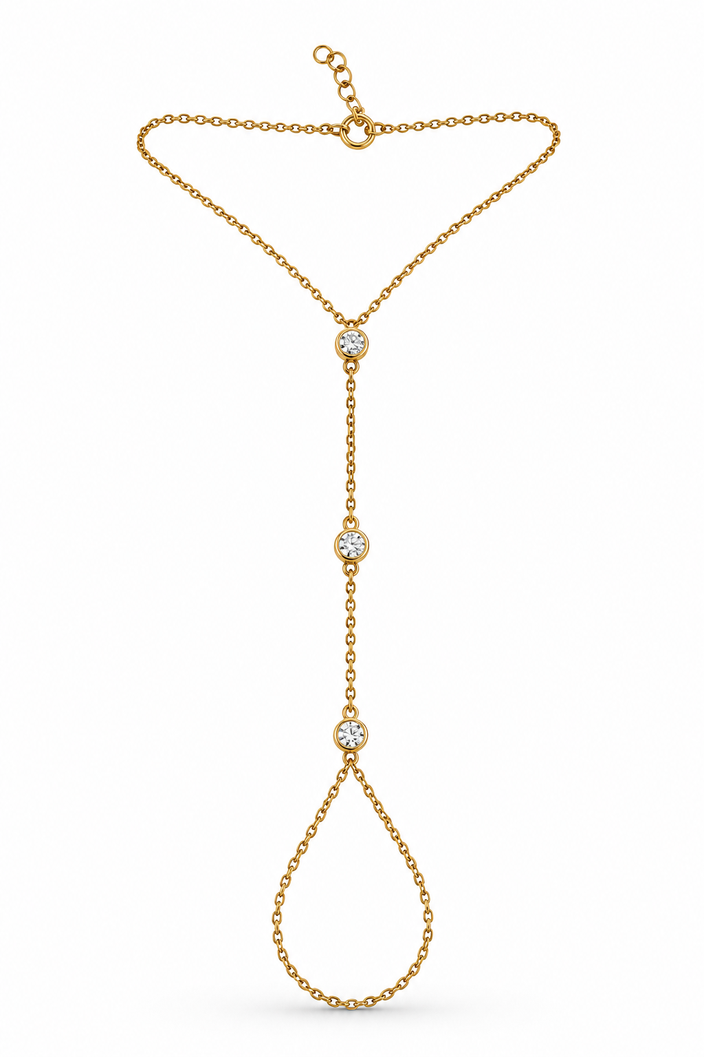 TIERED CZ HAND CHAIN - GOLD