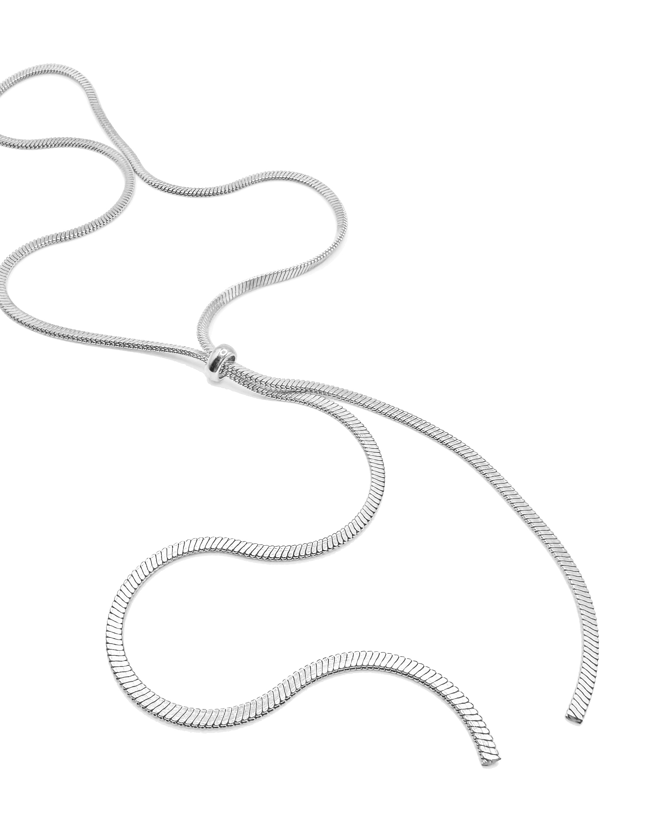 HERRINGBONE STRAND NECKLACE - SILVER