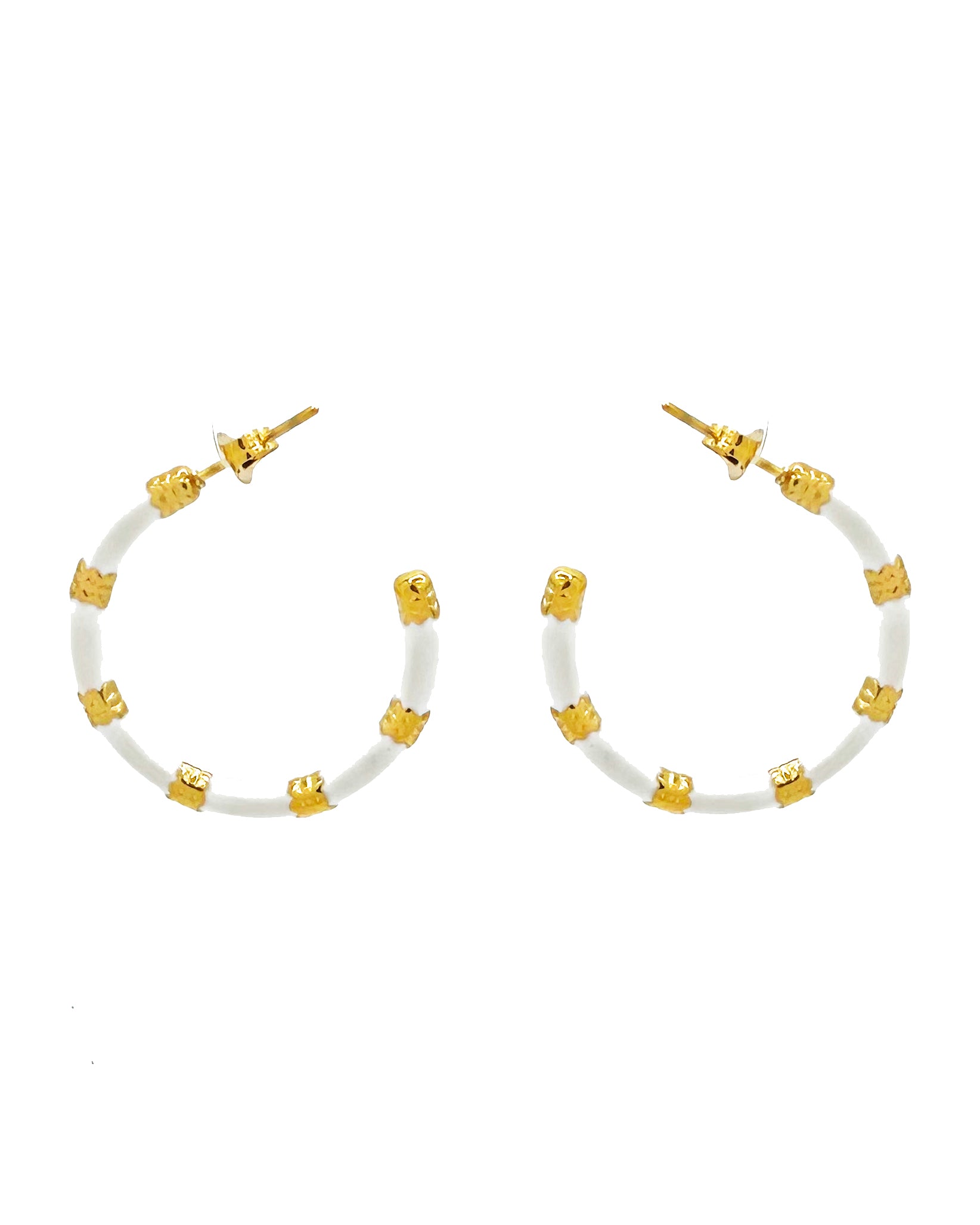 ENAMEL 30MM HOOPS - PEARL