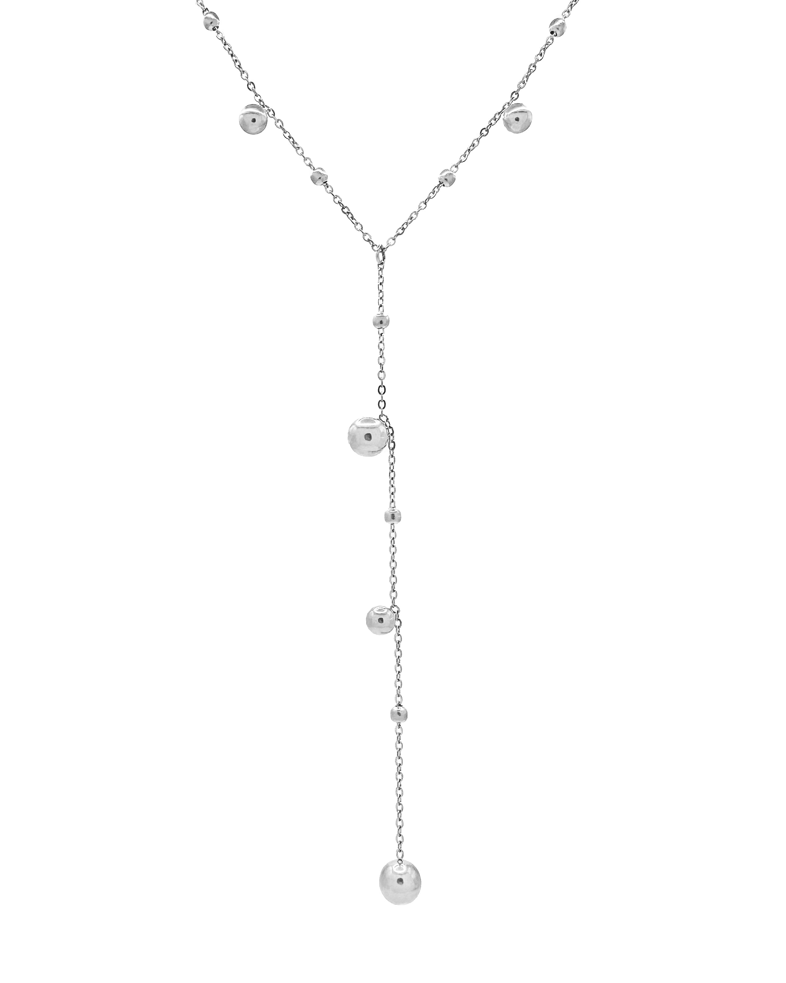 MIA LARIAT NECKLACE - SILVER