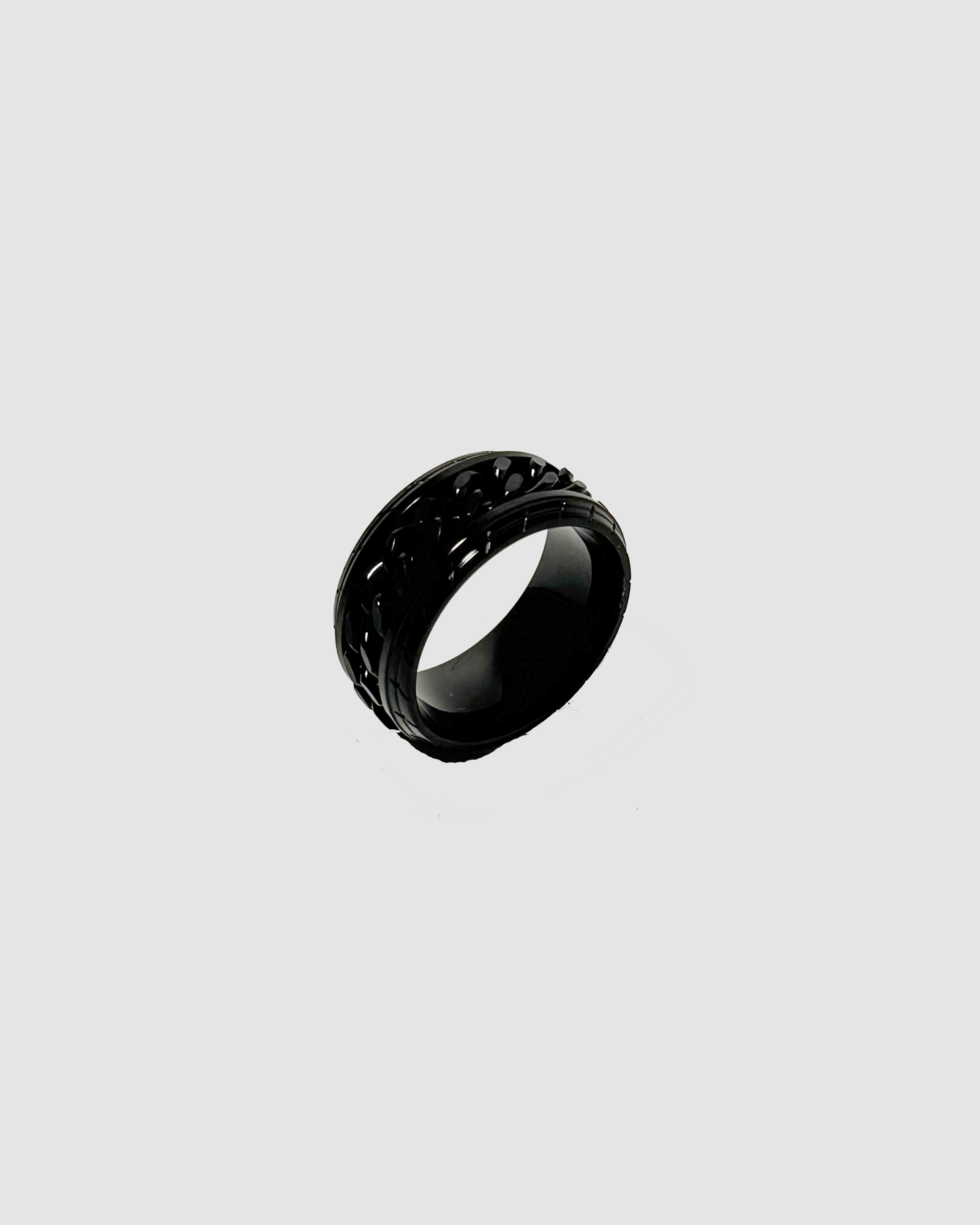 BLACK CHAIN RING - SZ 8