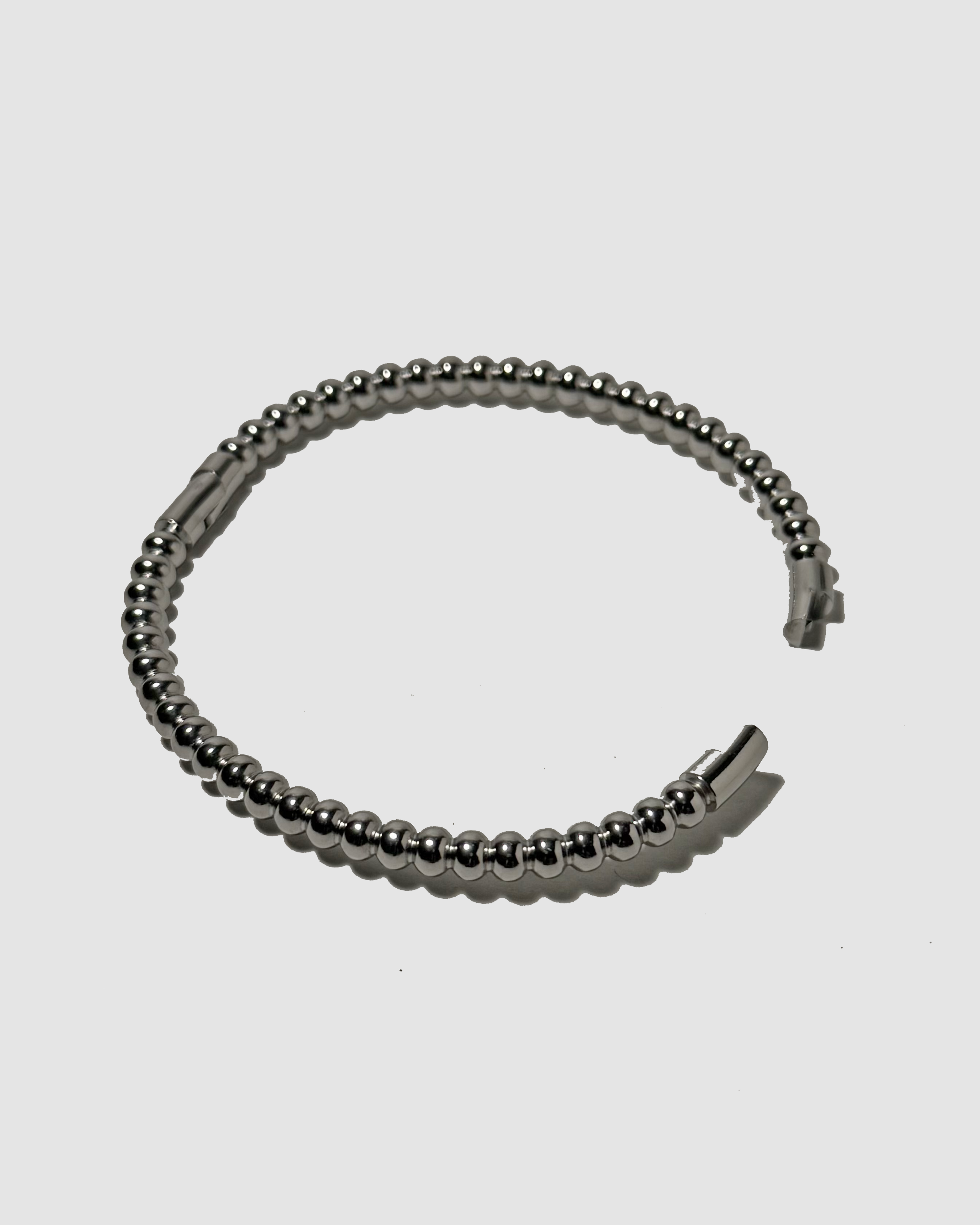BEADED BANGLE - SILVER
