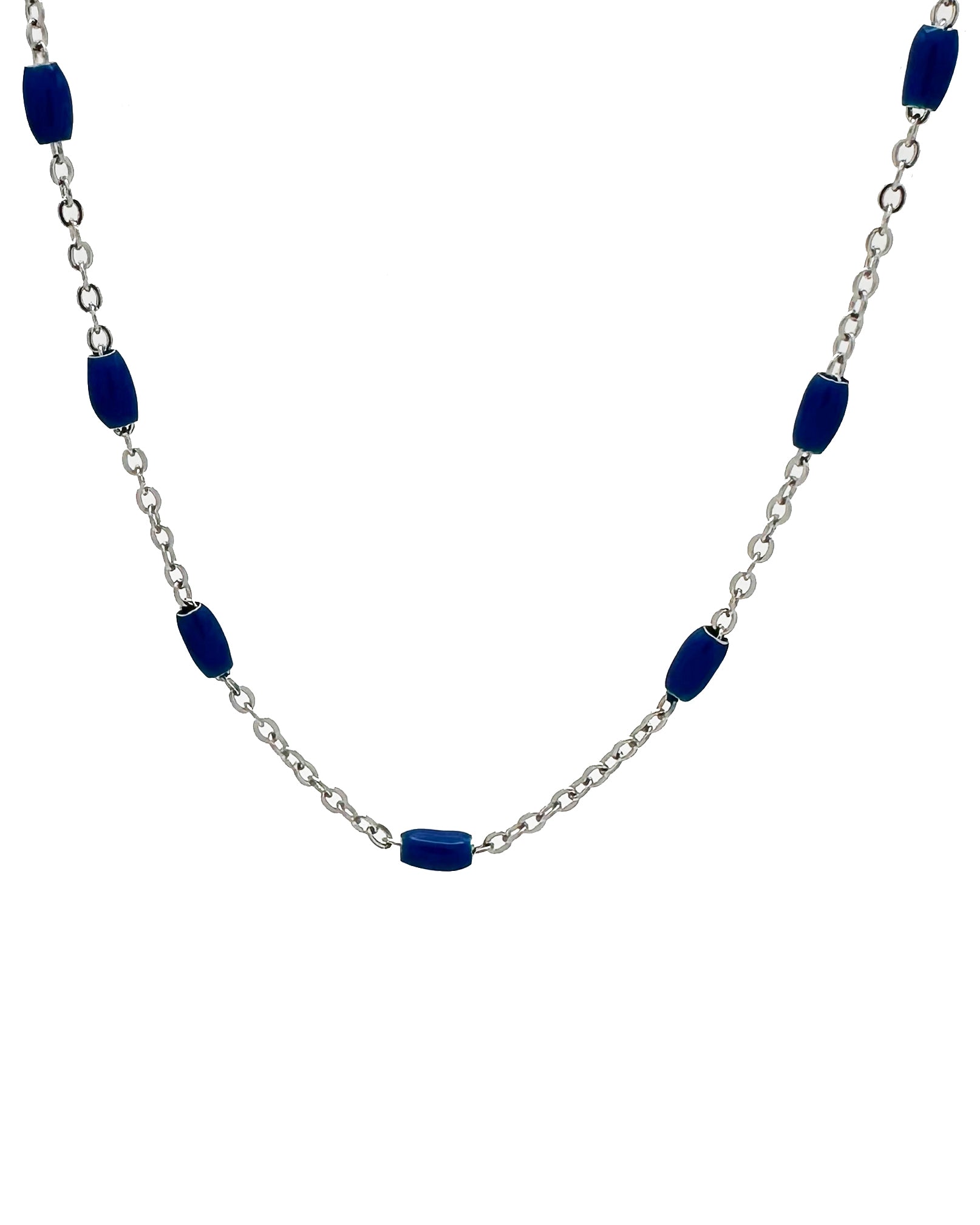 MAYA NECKLACE - STEEL/NAVY