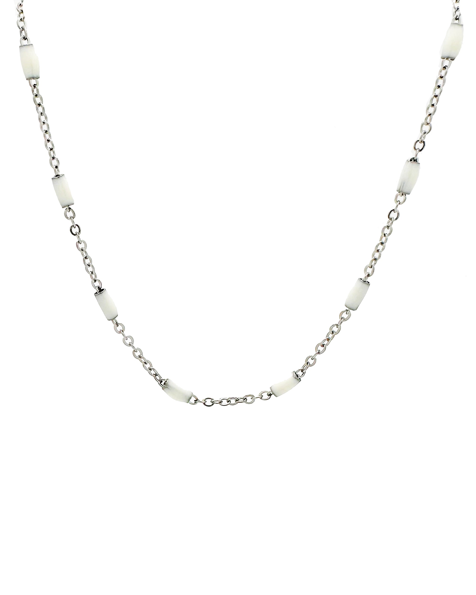 MAYA NECKLACE - STEEL/WHITE