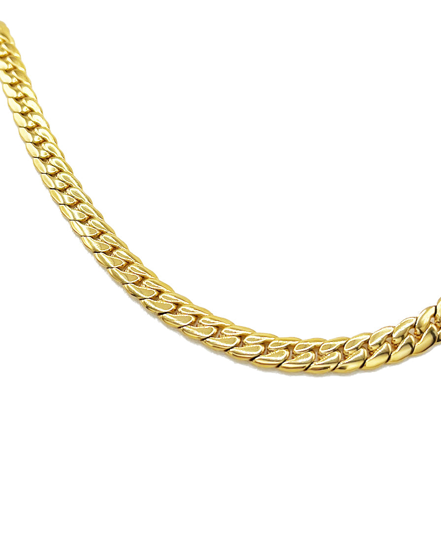 FLAT CUBAN ANKLET - GOLD