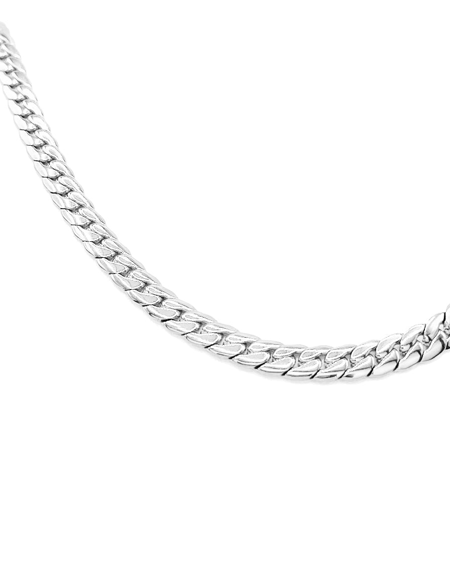 FLAT CUBAN ANKLET - STEEL