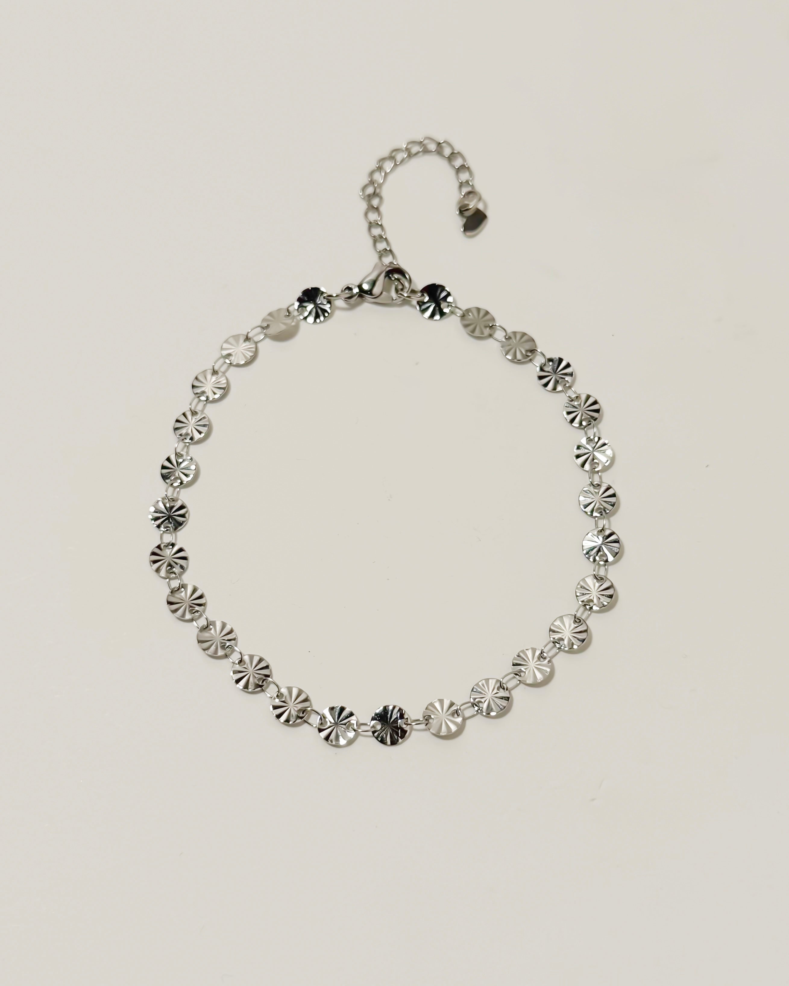 DECO LINK ANKLET - SILVER