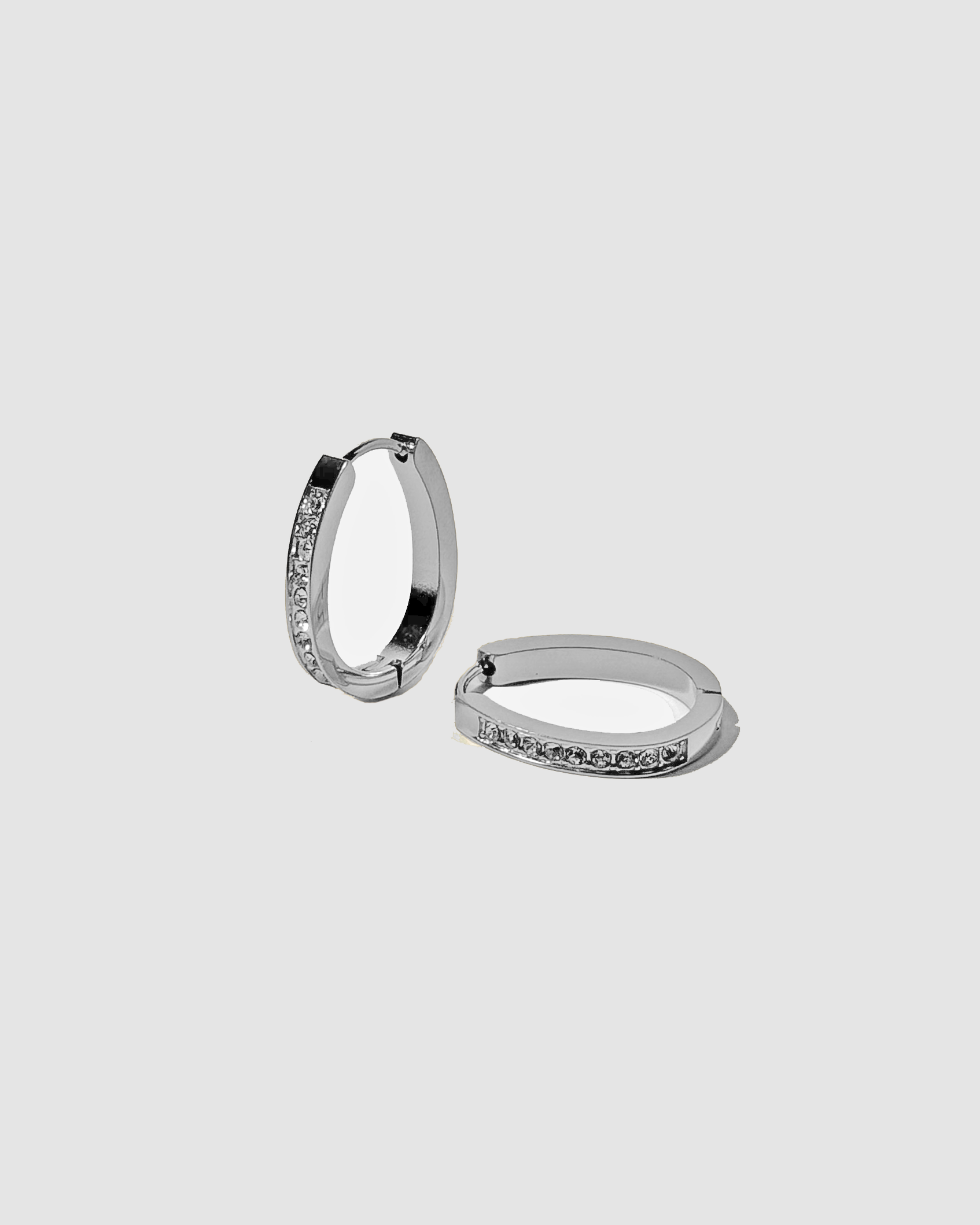 LARGE OVAL HUGGIES - SILVER