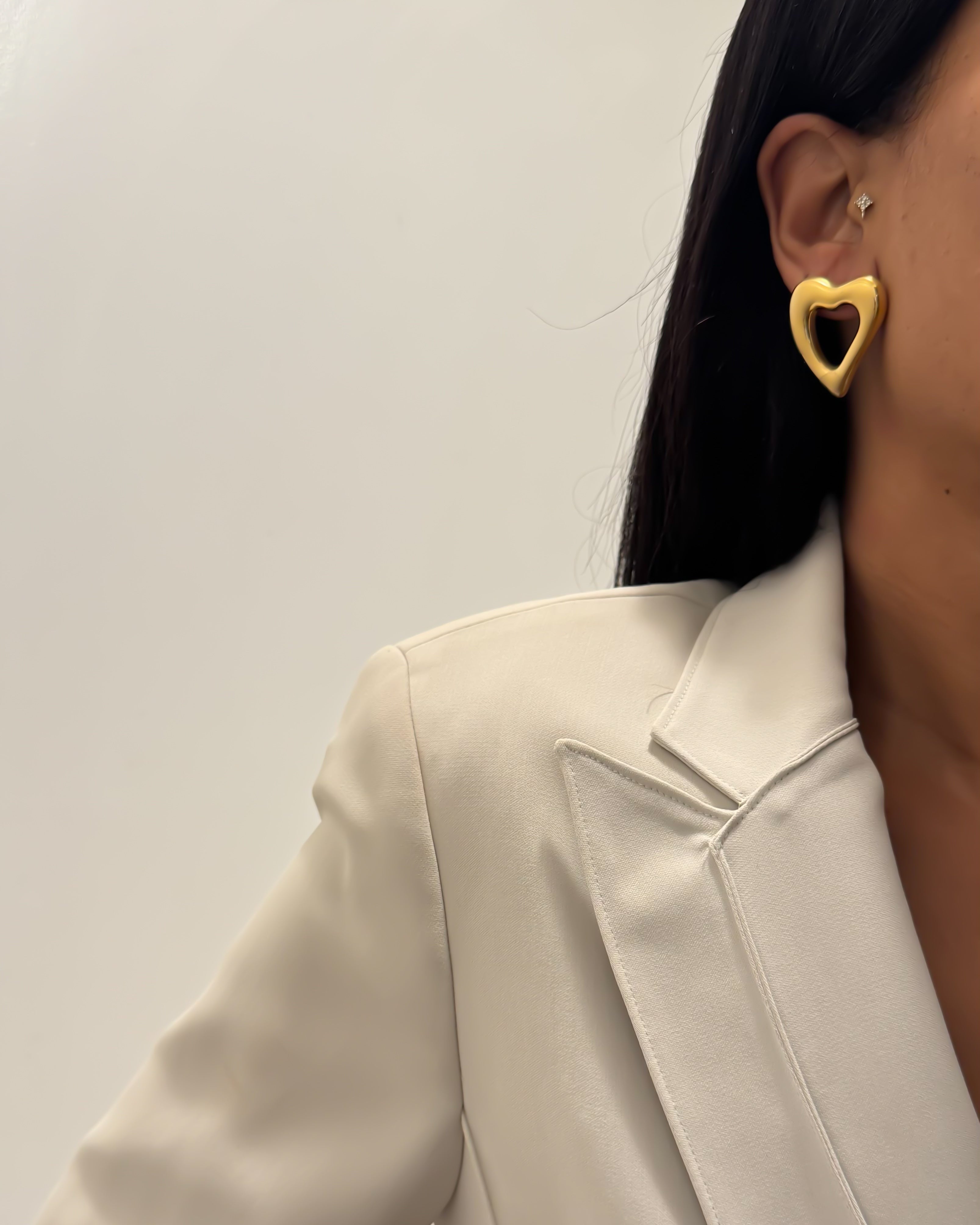 OPEN HEART EARRINGS - GOLD