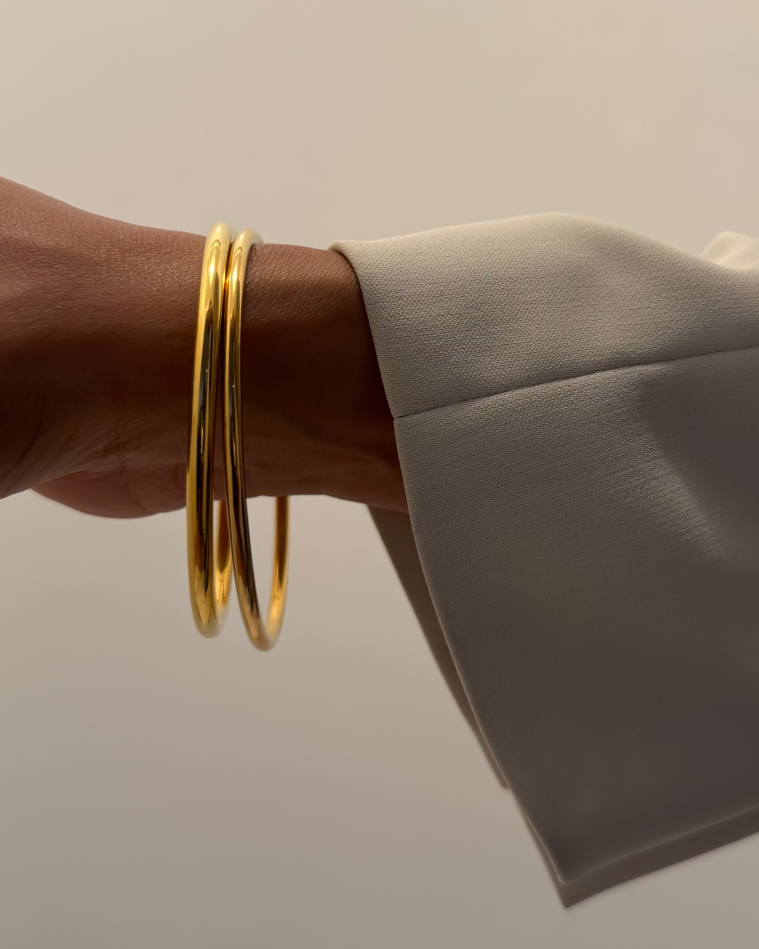 3MM + 4MM BANGLE SET - GOLD