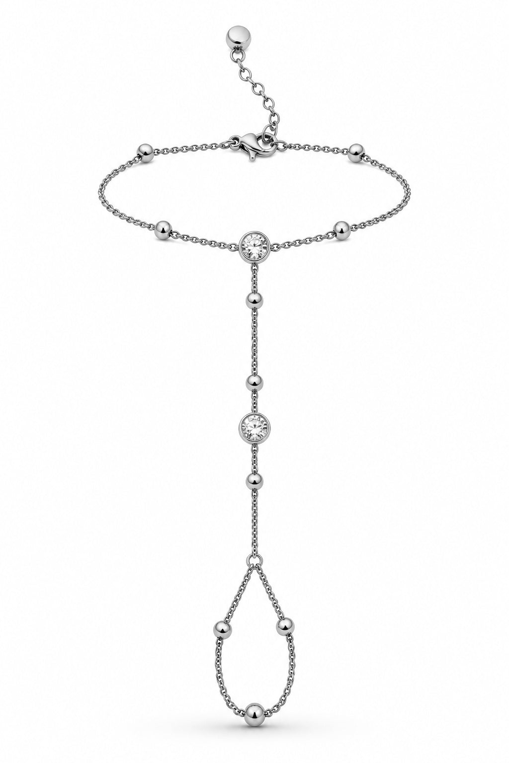 BEZEL HAND CHAIN - SILVER