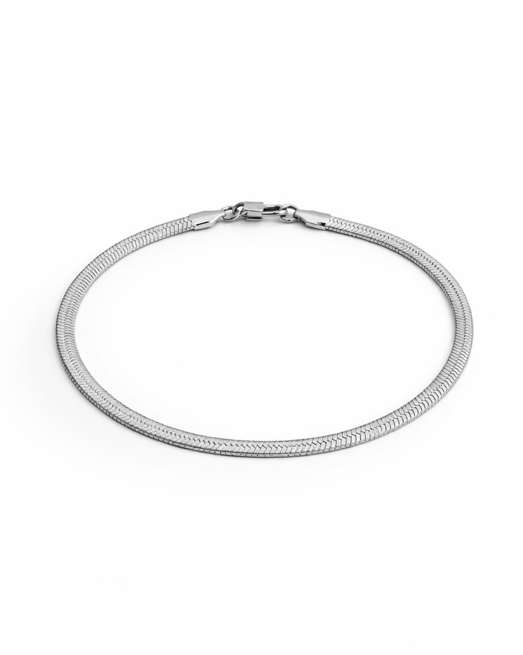 HERRINGBONE ANKLET - SILVER