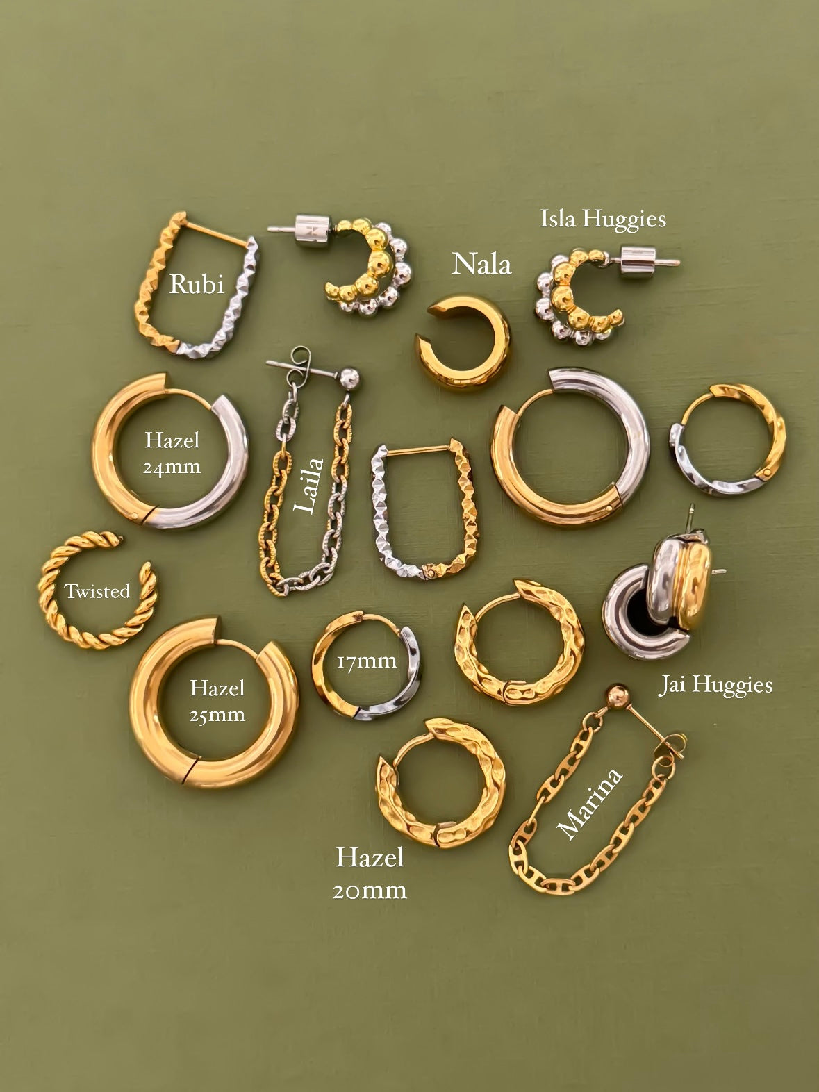 HAZEL TWIST HUGGIES - SILVER/GOLD