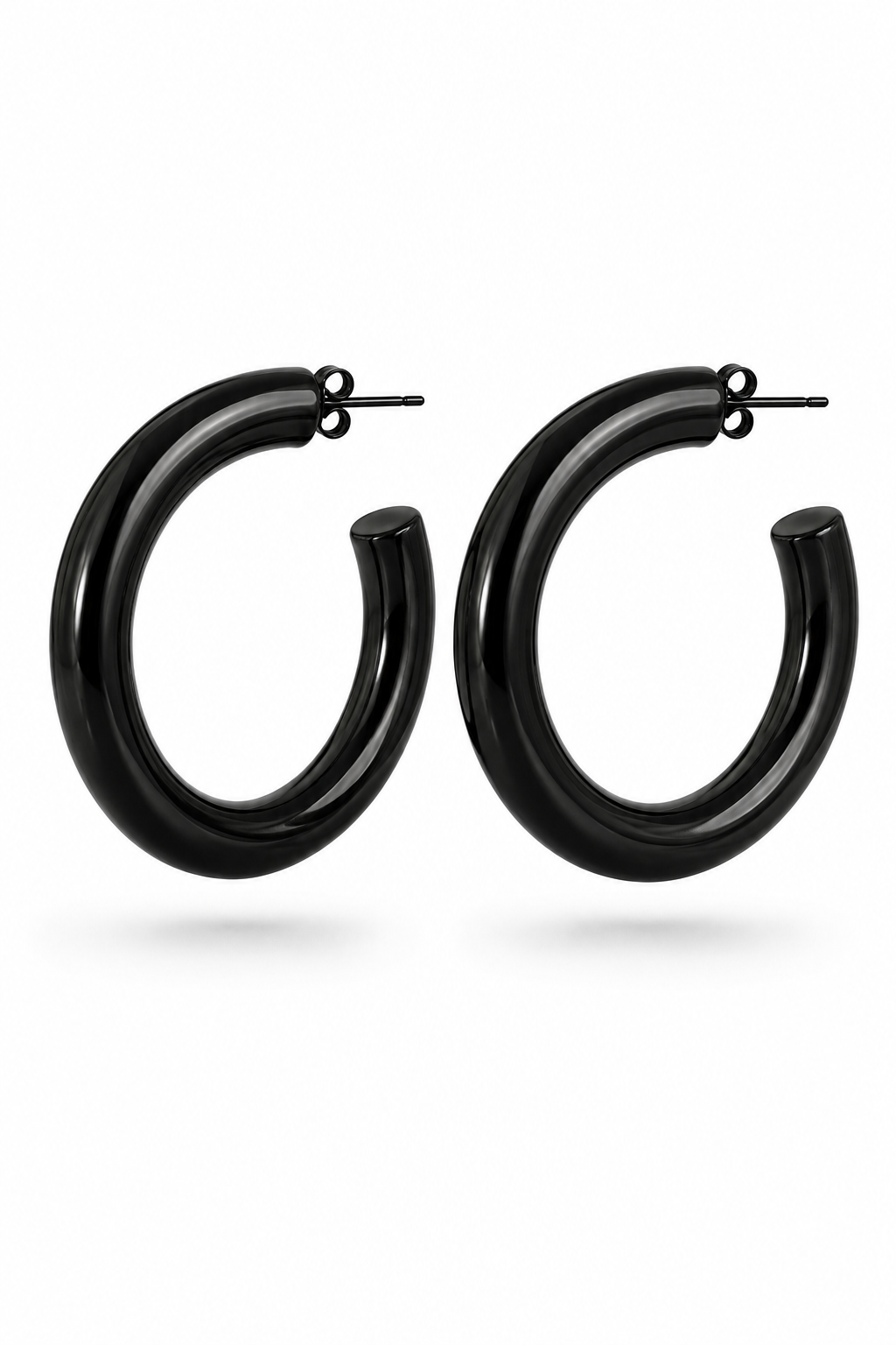 LANI 50MM HOOPS - BLACK