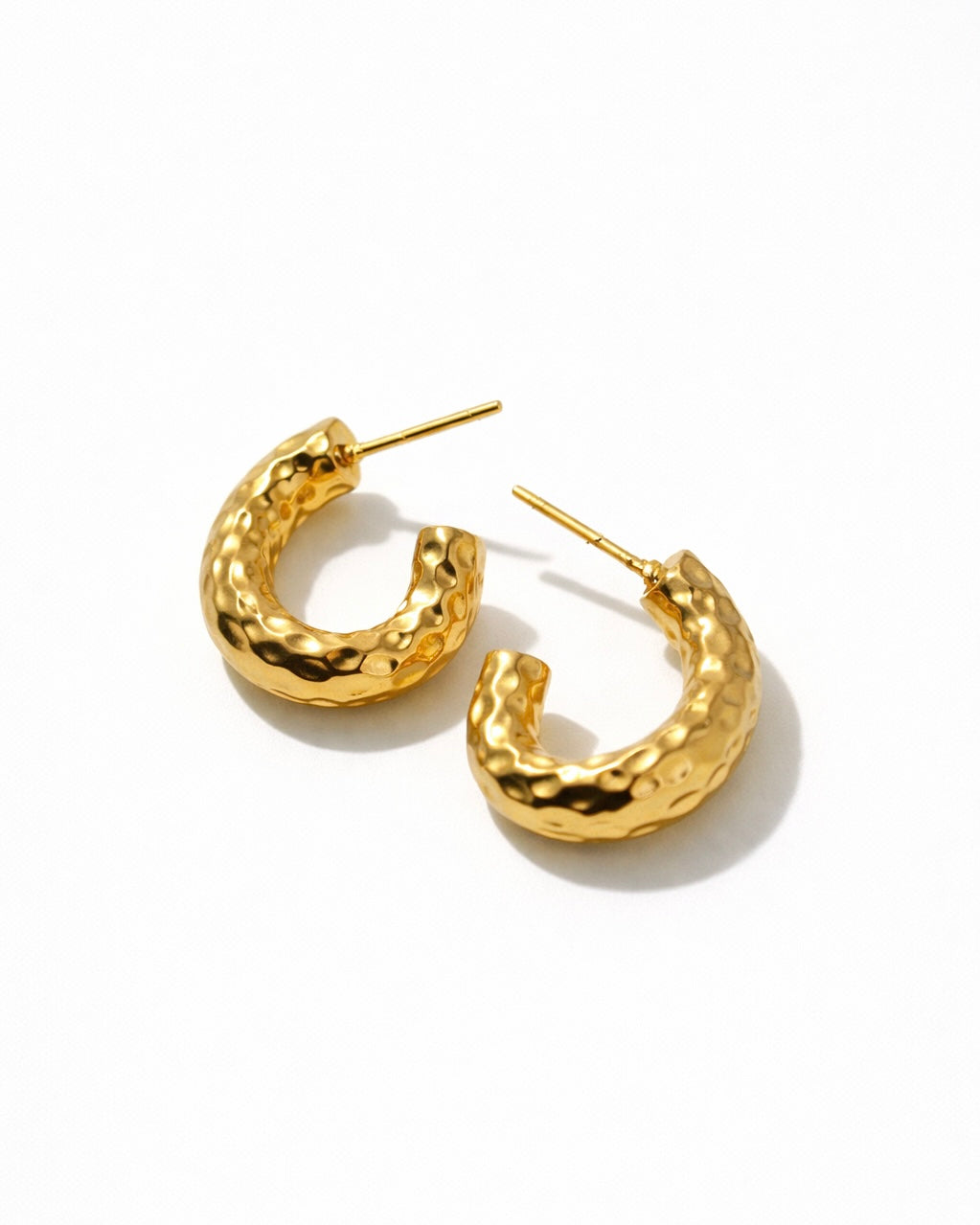 JACKI EARRINGS - TEXTURED GOLD