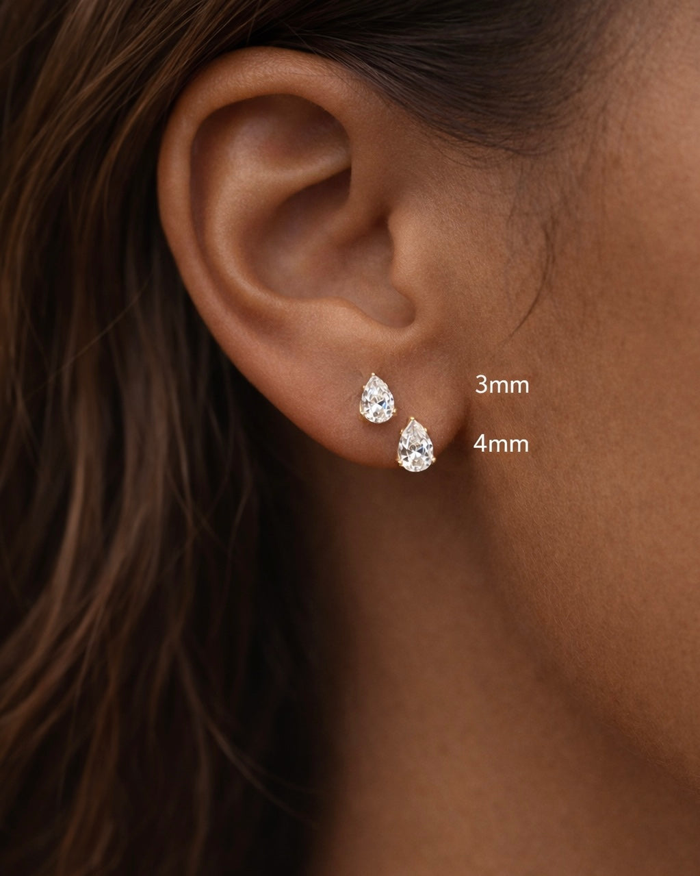 PEAR CUT STUDS - GOLD