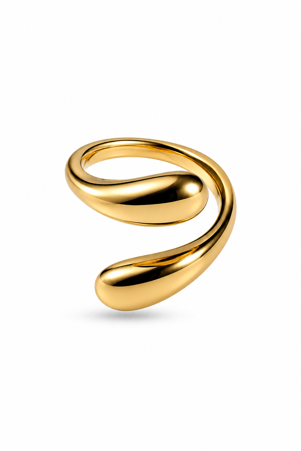 TEARDROP BYPASS RING - GOLD