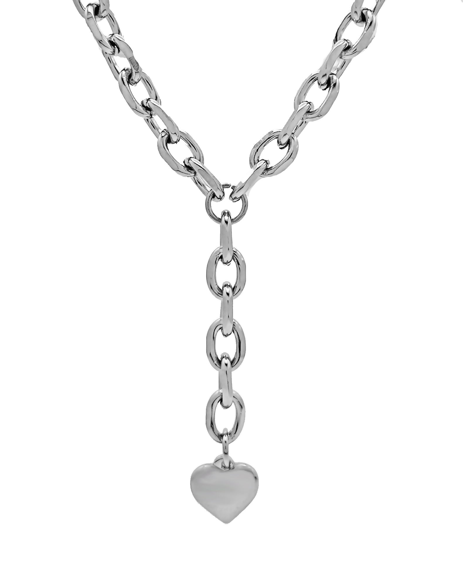 EVE LARIAT NECKLACE - SILVER