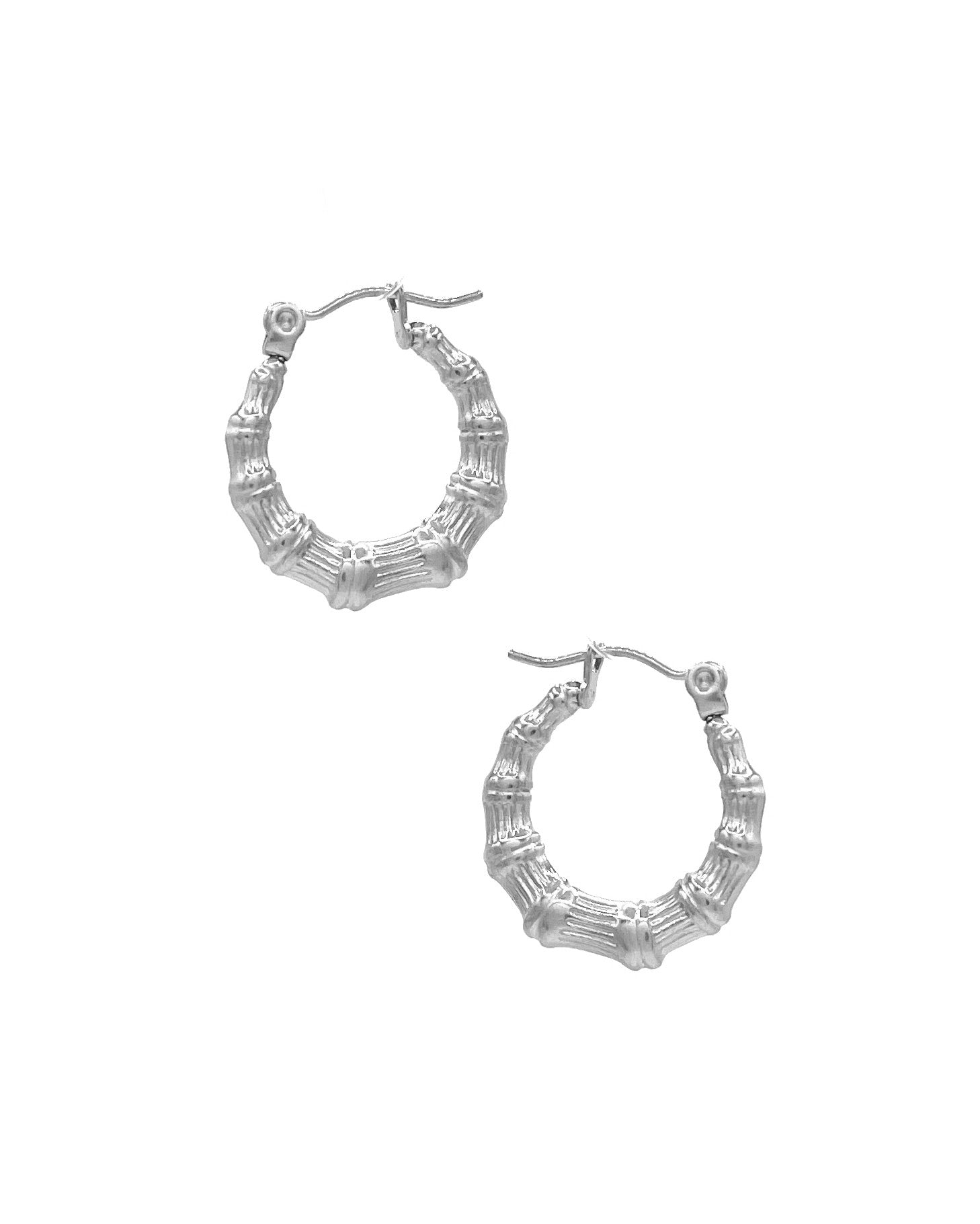 MINI BAMBOO HOOPS - SILVER