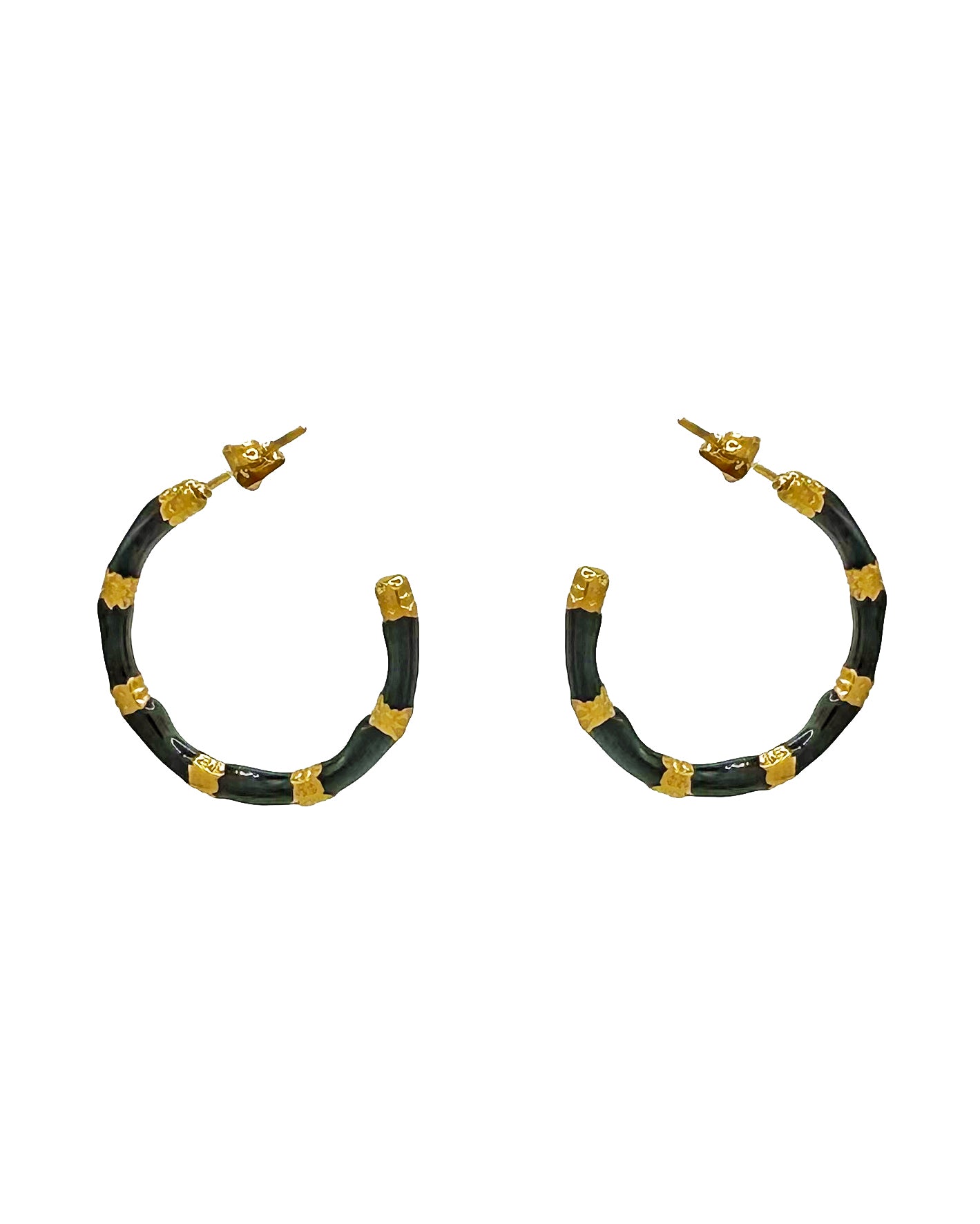 ENAMEL 30MM HOOPS - ONYX