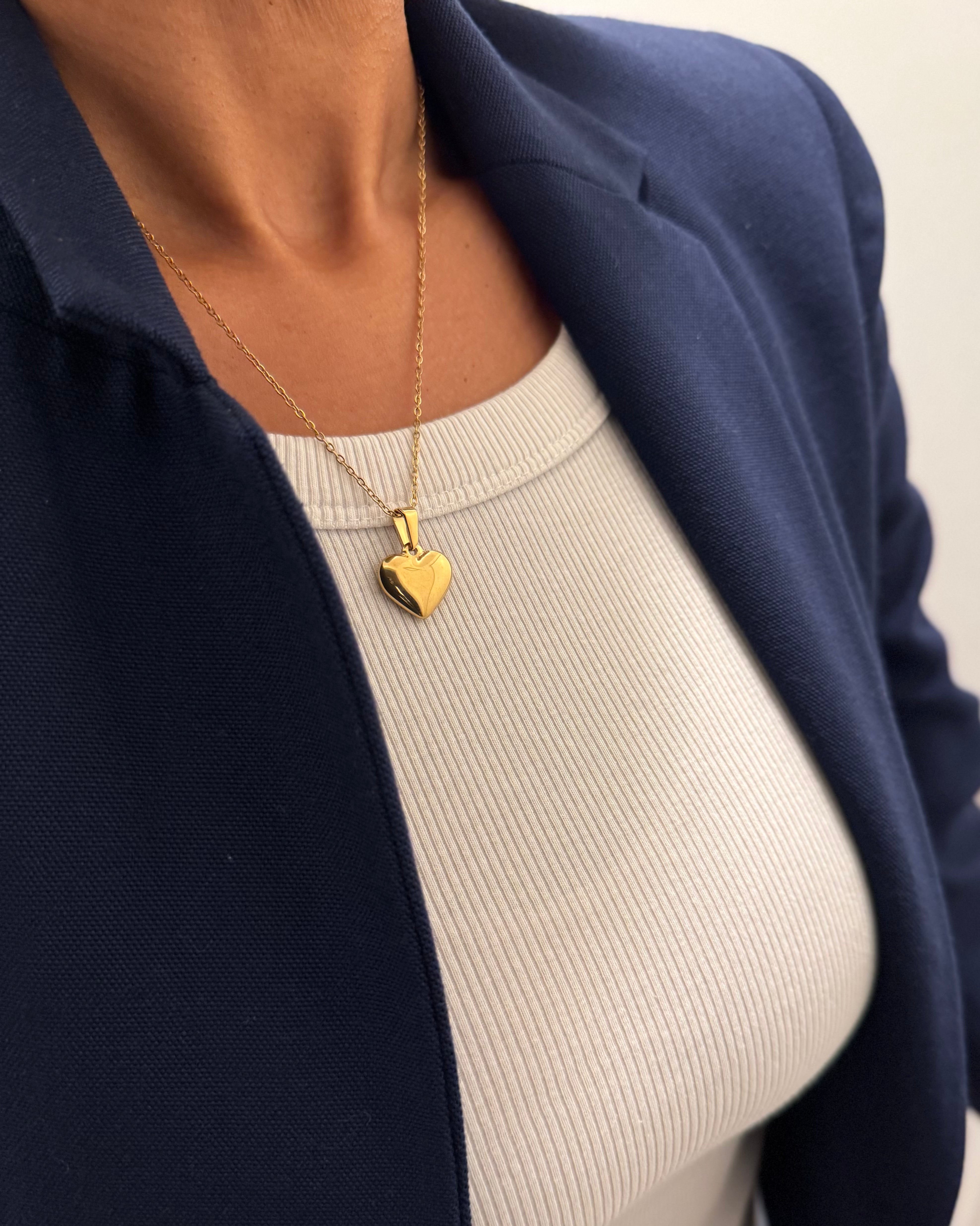 MINI HEART CHARM NECKLACE - GOLD