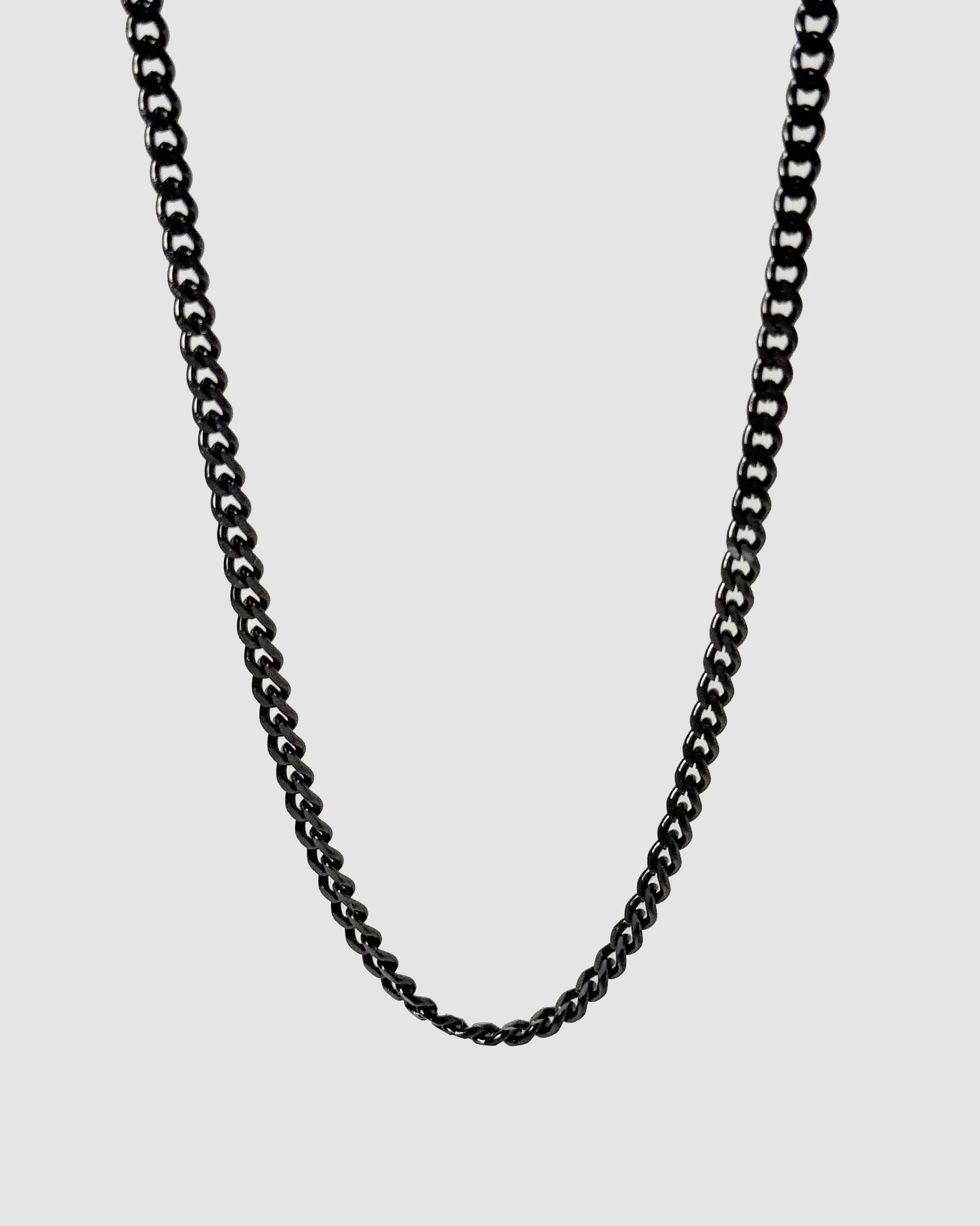 BLACK MICRO CUBAN CHAIN - 30 INCHES