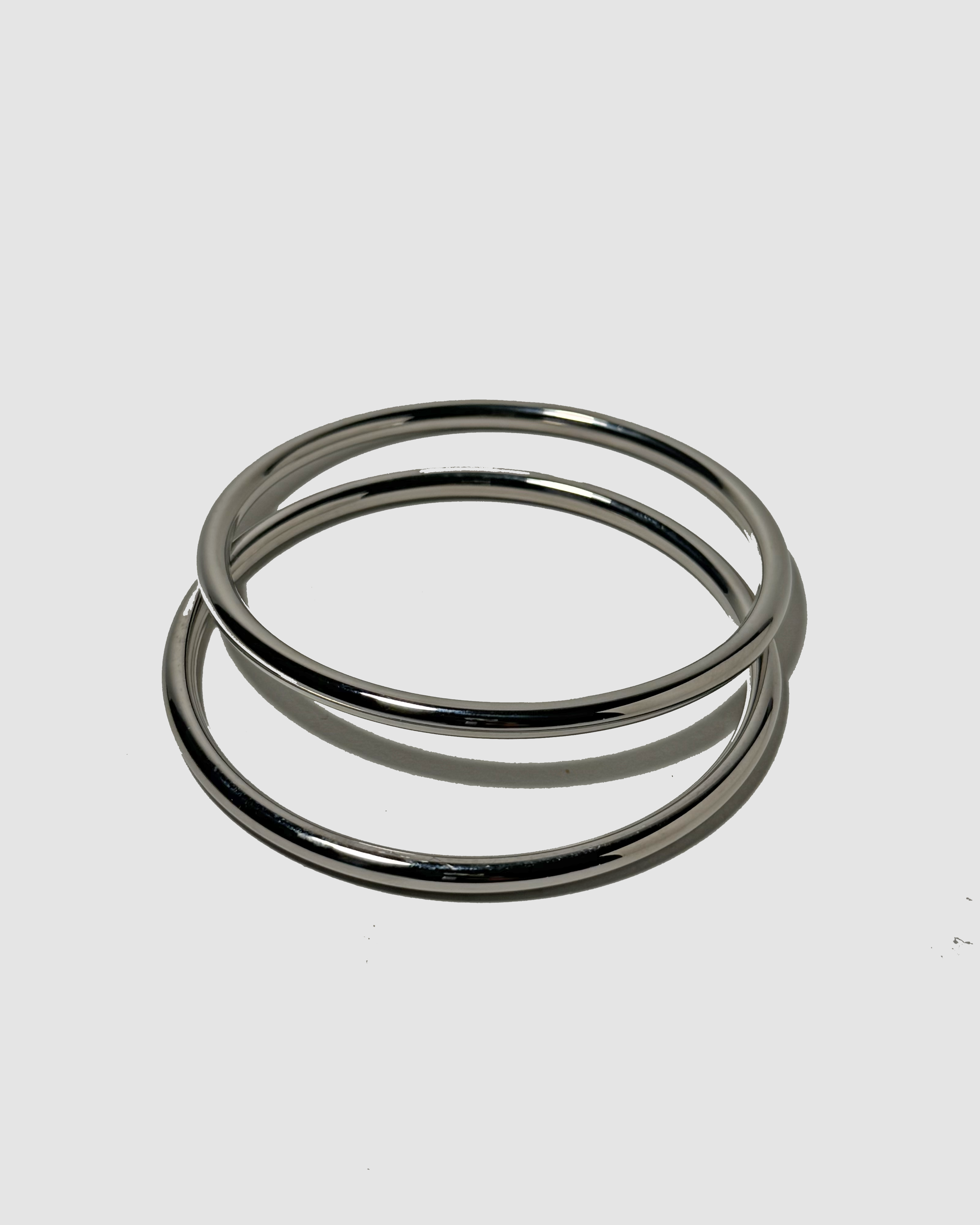 4MM 7” BANGLE SET - SILVER