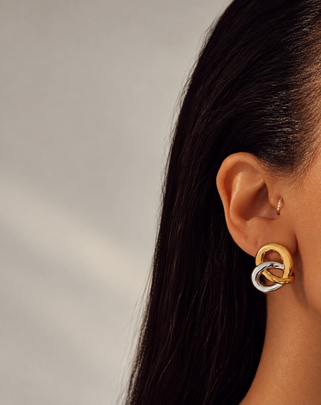 DOUBLE KNOT STUDS - SILVER/GOLD