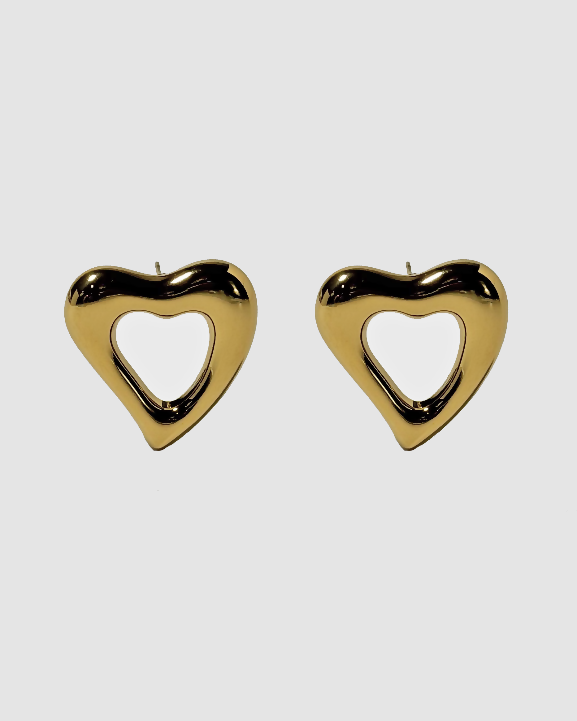 OPEN HEART EARRINGS - GOLD